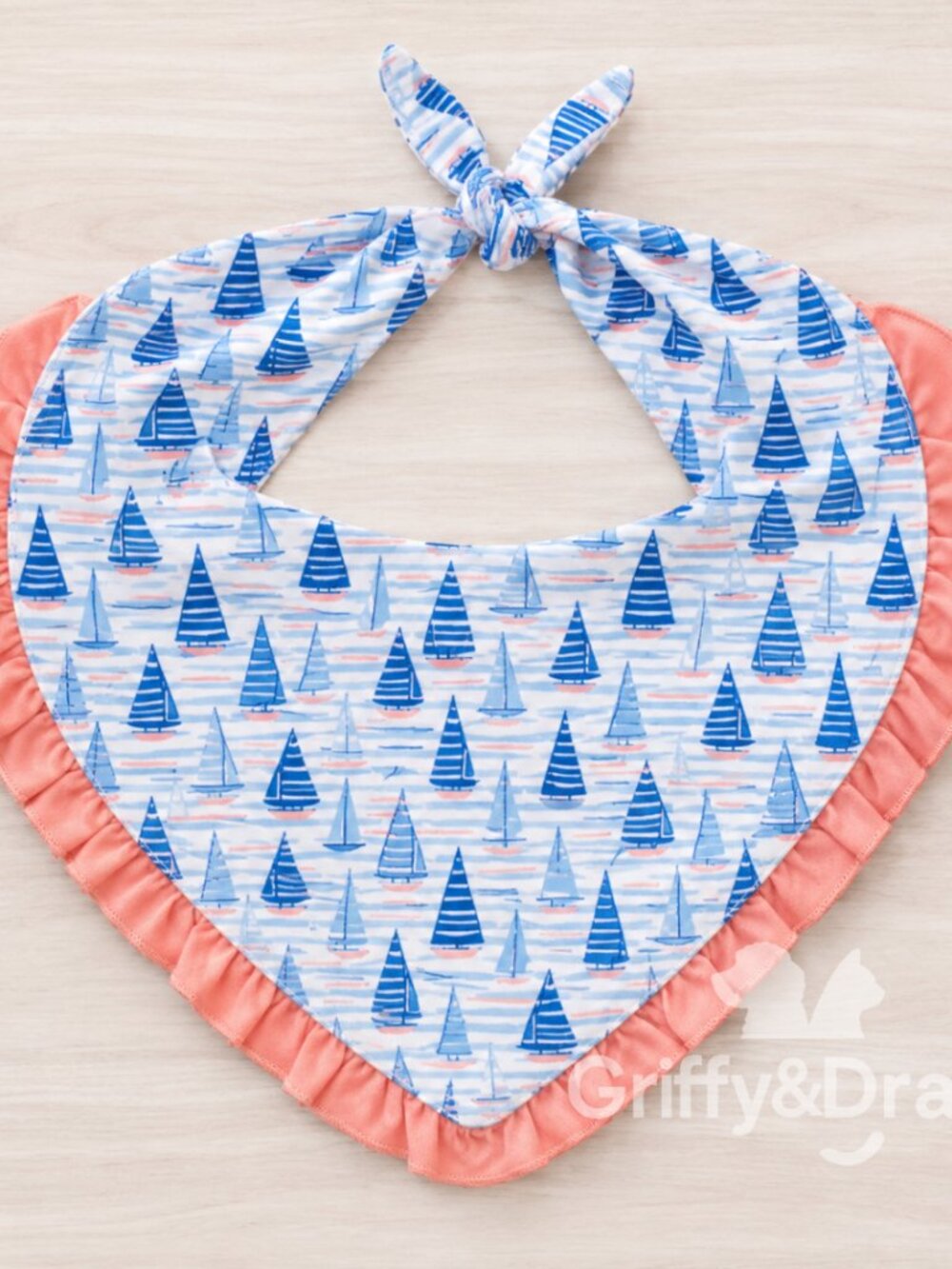 Griffy & Drake Sailboat Print Bandana Bib